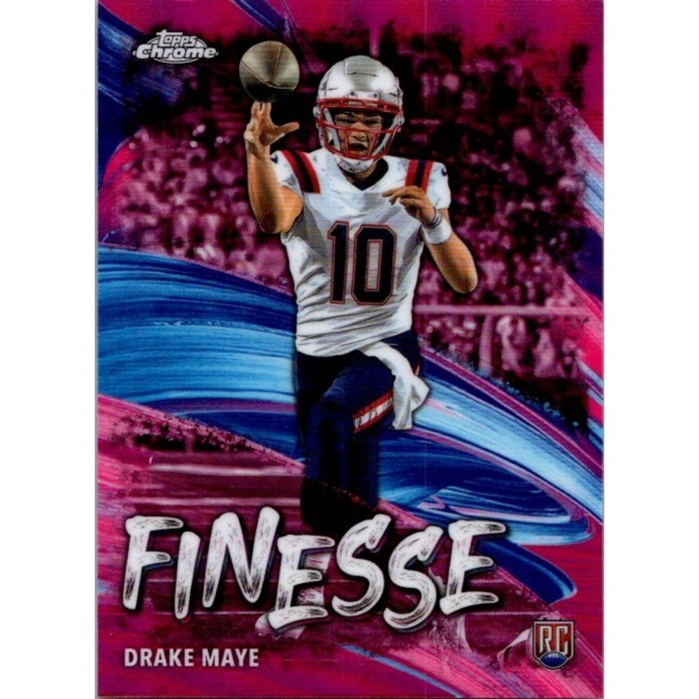 2024 Topps Chrome #F-2 Drake Maye Finesse Pink Refactor New England Patriots
